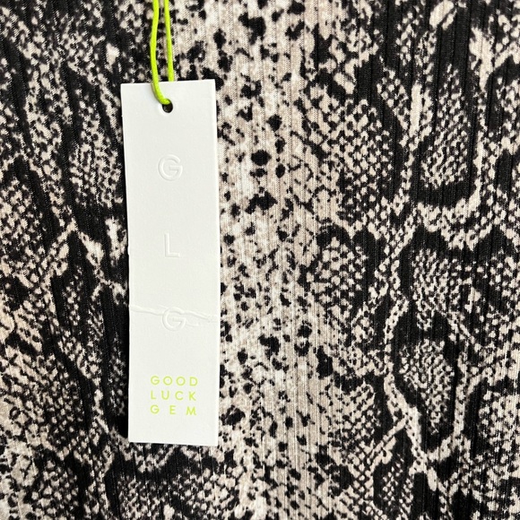 Good Luck Gem | Snake Print Long Sleeve Ribbed Dress NWT Size Small - Picture 3 of 6
